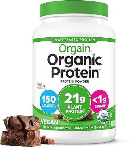 Orgain Organic Vegan Protein Powder, Chocolate Fudge, 2.03 lb